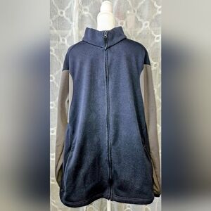 North End Men's Navy Blue and Gray Sweater Jacket - Size XL